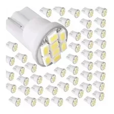 Kit 50 Lampadas Led T10 8 Smd Pingo Luz W5w 1026 Atacado