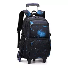 Galaxy-print Rolling-backpack Boys-bookbag On Wheels, Galaxy