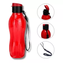 Tupperware - Garrafa Eco Tupper 500ml - Cores Cor Vermelho Com Preto