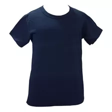 Remeras De Algodon Azul Escolar Para Niños Talle 4 Al 16 