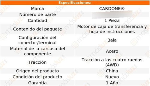 (1) Motor Caja Transferencia Ford Lobo 4wd 05/08 Cardone Foto 5