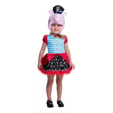 Disfraz Talla 2t Para Niña De Peppa Pirata Halloween 