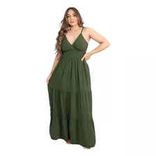 Vestido Longo Feminino Com Bojo Alcinha Regulável Saia Linda