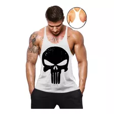 Blusa Regata Academia Camiseta Masculina Cavada Justiceiro