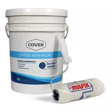 Latex Interior Mate 20lts Cover + Rodillo Lana Natural 22cm