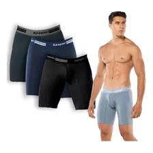 Kit 3x Cueca Box Longleg Masculina Esportiva Assadura Keeper