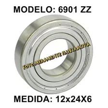 Kit 10 Rolamento: 6901 Zz  / Medida: 12x24x6