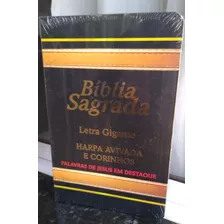 Bíblia Sagrada Letra Gigante Masculina Luxo Laminada Preta