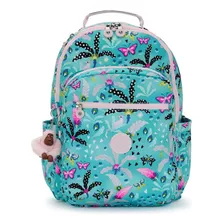 Mochila Kipling Seoul Magic Jungle Azul