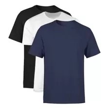 Kit 3 Camisetas Masculinas Algodão Básica Musculação +brinde