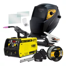 Maquina Solda Mig 140a Sem Gás 3 Em 1 Tig Eletrodo + Mascara Cor Amarelo/preto Frequência 50 Hz 60 Hz 110v/220v