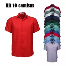 Kit 10 Camisas Microleve Amil Uniforme Não Amassa Mang Curta