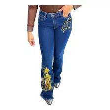 Calça Jeans Feminina Moda Country Bordada Pedraria 