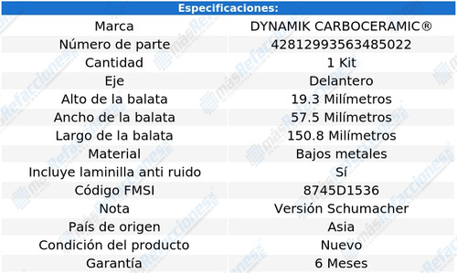 Balatas Bajos Metales Delanteras Stilo L5 2.4l 05 Al 07 Foto 3