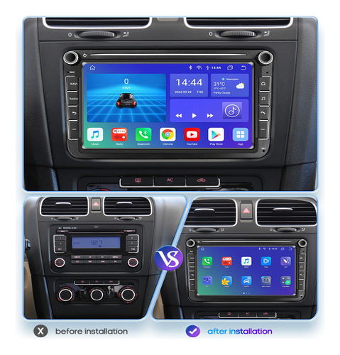 Estreo Carplay 2+32g Para Volkswagen Magotan Sagitar Santan Foto 3