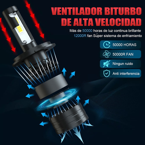 H11 H4 9003 Luz Alta Y Baja Kit De Focos Led Para Nissan A Foto 2