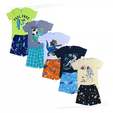 Roupa Infantil Kit Lote 5 Conjuntos Pijama Calor Atacado