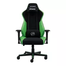 Cadeira De Escritório Pcyes Mad Racer V8 Turbo Gamer Ergonômica Preto E Verde Com Estofado De Poliéster