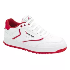 Tenis Casual Urbano Karosso R105 Blanco Con Rojo Para Junior