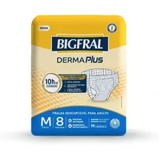 Fralda Geriátrica Bigfral Derma Plus M Com 8 Tiras