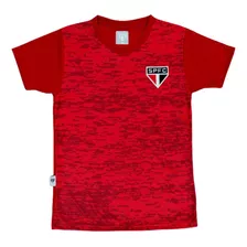 Camiseta Infantil São Paulo Rajada Vermelha Oficial