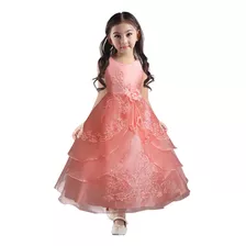 Vestido Niña Vestido Princesa Bordado, Vestido De Fiesta