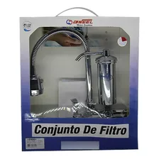 Torneira Com Filtro Bica Flexível Gourmet Parede Oneel-kit Acabamento Cromado Cor Cromado