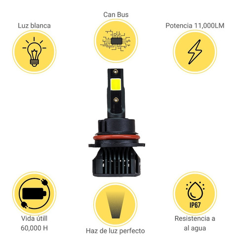 Focos Led 9004 Vw Jetta A3 1993-2019 Alta Y Baja 11000lm Luz Foto 2