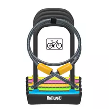 Candado Bicicleta + Guaya Onguard Neon 8154 U Lock Rosado