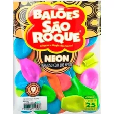 Balão Bexiga Neon - Brilha Na Luz Negra Nº9 Sortido 25 Unid.