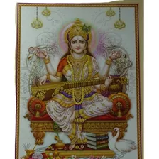 Pôster Gravura Imagem Divindade Hindu Sarasvati Gg 2