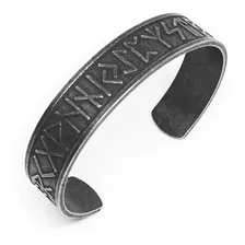 Bracelete Viking Ragnar Runas Aço Inox Pulseira Celta Custom