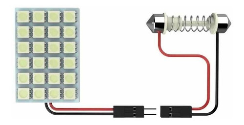 Set Mini Plafn 24 Smd Led 12v 6000k Luz Habitculo Domo Car Foto 4