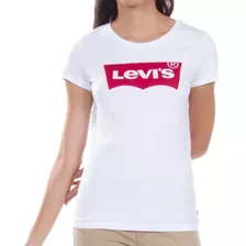 Camiseta Levis Logo Batwing Feminina Classic Branca 10208