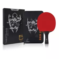 Paleta De Ping Pong Loki K5 Negra Y Roja Fl (cóncavo)