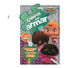 Set De Libro Colores Diseños + Stickers+ Crayones+ Puzzle