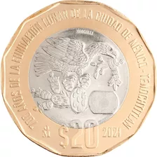 5 Nuevas Monedas 20 Pesos Independencia Tenochtitlán Zapata