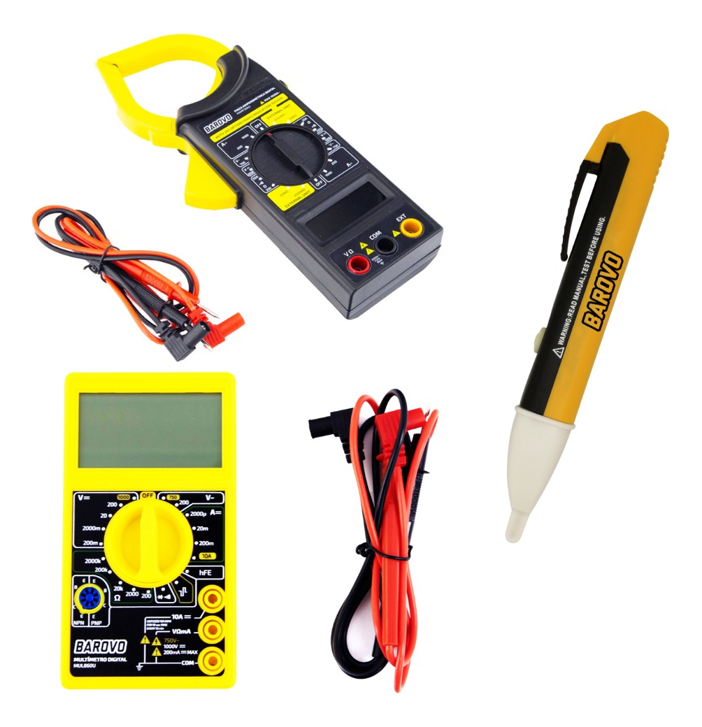 Pack Electricista Tester Pinza Amperometrica Buscapolos
