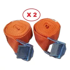 Cinta Amarre Hebilla Equipaje Carga Moto,kayak,bolso Moto X2 Color Naranja Y Negro