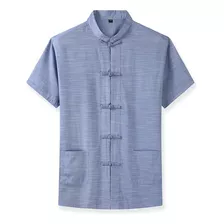 Camisas Sencillas De Algodón Liso Para Hombre, Ropa Vintage,