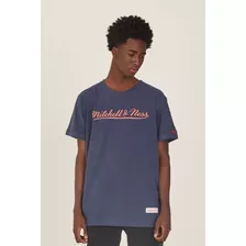 Camiseta Mitchell & Ness Estampada Branding Azul