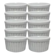 Kit 10 Ramekin Porcelana Ramequim 200 Ml Forno Ref 287