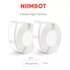 2 Rolos Papel Etiqueta Niimbot D110 D101 D11 15x50mm (260un)