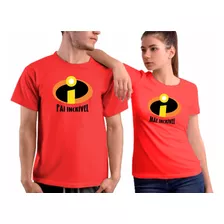 Kit C/2 Camiseta Casal Os Incriveis Filme Pai Mãe Desenho 