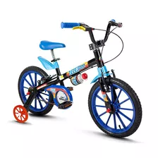 Bicicleta Infantil Aro 16 Nathor Tech Boys Preta E Azul