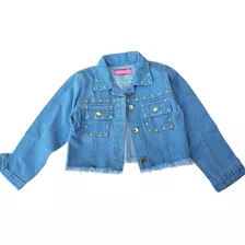 Campera Jeans Mom Nena Customizada Tachas. 