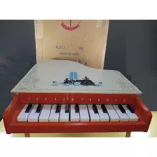 Brinquedo Piano Antigo Estrela Na Caixa Rara Conservação
