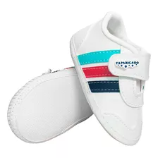 Calçado Tênis Bebe Kids Baby Tam14ao17 Velcro Branco 3faixas