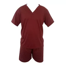 Pijama Masculino Plus Size Adulto Blusa Manga Curta E Shorts