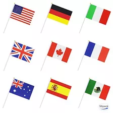 Banderines Con Asta De 50 Países